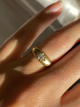 Load image into Gallery viewer, Antique 18k Diamond Solitaire Gypsy Ring 1887
