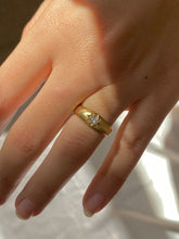 Load image into Gallery viewer, Antique 18k Diamond Solitaire Gypsy Ring 1887