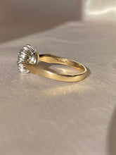 Load image into Gallery viewer, Vintage 9k Emerald Diamond Cluster Ring