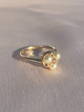 Load image into Gallery viewer, Vintage 10k Pearl Diamond Nested Cluster Ring