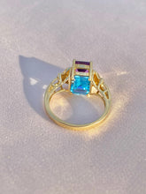 Load image into Gallery viewer, Vintage 10k Topaz Amethyst Swivel Ring