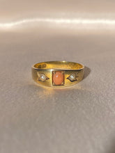 Load image into Gallery viewer, Antique 15k CoraI Pearl Gypsy Ring 1887