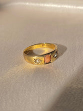 Load image into Gallery viewer, Antique 15k CoraI Pearl Gypsy Ring 1887