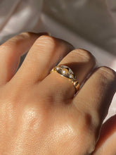 Load image into Gallery viewer, Antique 15k Pearl Starburst Gypsy Ring 1879
