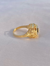 Load image into Gallery viewer, Vintage 14k Diamond Onyx Cameo Agate Swivel Ring