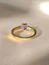 Load image into Gallery viewer, 9k Amethyst Diamond Heart Pavé Ring