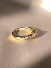 Load image into Gallery viewer, 9k Amethyst Diamond Heart Pavé Ring