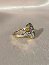 Load image into Gallery viewer, 9k Emerald Diamond Deco Cathedral Revival Ring