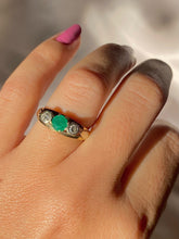 Load image into Gallery viewer, Vintage 9k Emerald Diamond Ring 1967
