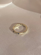 Load image into Gallery viewer, Vintage 14k White Gold Sapphire Wave Ring