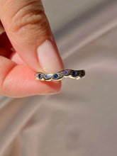Load image into Gallery viewer, Vintage 14k White Gold Sapphire Wave Ring