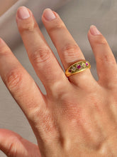 Load image into Gallery viewer, Antique 18k Ruby Diamond Eternity Gypsy Ring 1900