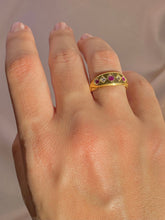 Load image into Gallery viewer, Antique 18k Ruby Diamond Eternity Gypsy Ring 1900