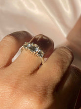 Load image into Gallery viewer, Vintage 9k White Gold Trilogy Zircon Ring