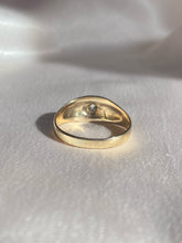 Load image into Gallery viewer, Vintage 9k Diamond Gypsy Solitaire Ring 1981