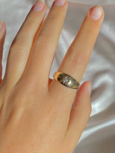 Load image into Gallery viewer, Vintage 9k Diamond Gypsy Solitaire Ring 1981