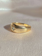 Load image into Gallery viewer, Vintage 9k Diamond Gypsy Solitaire Ring 1981