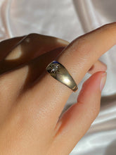 Load image into Gallery viewer, Vintage 9k Diamond Gypsy Solitaire Ring 1981