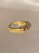 Load image into Gallery viewer, Vintage 18k Pink Gemstone Half Eternity Ring 1999