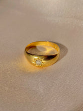 Load image into Gallery viewer, Antique 18k Diamond Solitaire Gypsy Ring 1910
