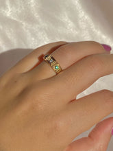 Load image into Gallery viewer, Vintage 10k Emerald Diamond Paneled Gypsy Band