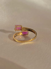 Load image into Gallery viewer, Vintage 10k Ruby Diamond Bypass Ring