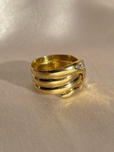 Load image into Gallery viewer, Antique 18k Graduating Old Cut Diamond Snake Ring