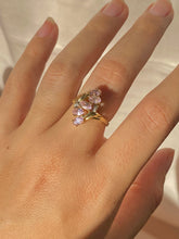 Load image into Gallery viewer, Vintage 10k Diamond Morganite Cluster Ring