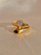 Load image into Gallery viewer, Vintage 14k Sapphire Diamond Cluster Bypass Ring