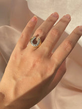 Load image into Gallery viewer, Vintage 14k Diamond Horseshoe Ring