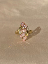 Load image into Gallery viewer, Vintage 10k Diamond Morganite Cluster Ring
