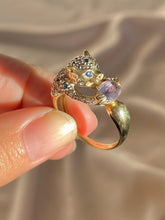 Load image into Gallery viewer, Vintage 9k Tanzanite Pave Sapphire Diamond Jaguar Ring