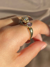 Load image into Gallery viewer, Vintage 9k Tanzanite Pave Sapphire Diamond Jaguar Ring