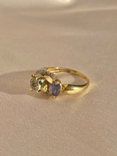 Load image into Gallery viewer, Vintage 9k Tanzanite Pave Sapphire Diamond Jaguar Ring