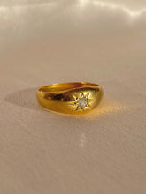 Load image into Gallery viewer, Antique 18k Diamond Solitaire Gypsy Ring 1923
