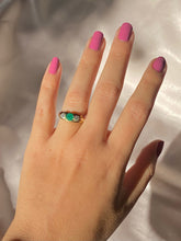 Load image into Gallery viewer, Vintage 9k Emerald Diamond Ring 1967