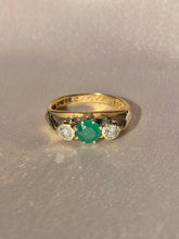 Load image into Gallery viewer, Vintage 9k Emerald Diamond Ring 1967