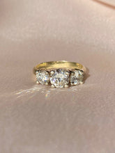 Load image into Gallery viewer, Vintage 9k White Gold Trilogy Zircon Ring