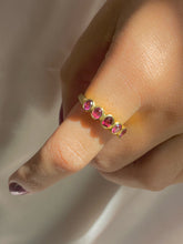 Load image into Gallery viewer, Vintage 18k Pink Gemstone Half Eternity Ring 1999