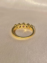 Load image into Gallery viewer, Vintage 18k Pink Gemstone Half Eternity Ring 1999