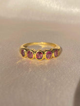 Load image into Gallery viewer, Vintage 18k Pink Gemstone Half Eternity Ring 1999