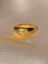 Load image into Gallery viewer, Antique 18k Diamond Solitaire Gypsy Ring 1910