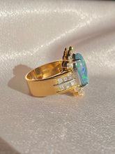 Load image into Gallery viewer, Vintage 18k Opal Asscher Diamond Cluster Ring 5.60 ctw