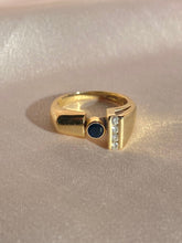 Load image into Gallery viewer, Vintage 14k Spinel Diamond Geometric Ring
