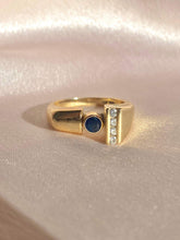 Load image into Gallery viewer, Vintage 14k Spinel Diamond Geometric Ring