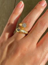 Load image into Gallery viewer, Vintage 14k Sapphire Diamond Cluster Bypass Ring