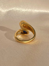 Load image into Gallery viewer, Vintage 14k Sapphire Diamond Cluster Bypass Ring