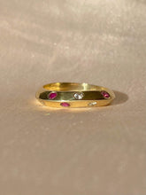 Load image into Gallery viewer, Vintage 14k Ruby Diamond Knife Edge Ring