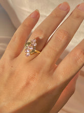 Load image into Gallery viewer, Vintage 10k Diamond Morganite Cluster Ring