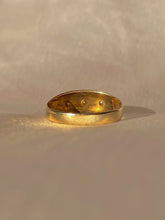 Load image into Gallery viewer, Antique 18k Rose Cut Diamond Starburst Gypsy Ring 1800s